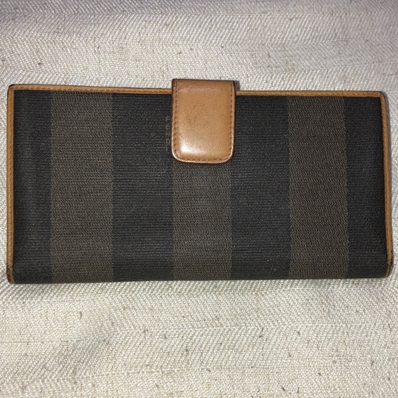 Fendi Handbags - Fendi Pequin Stripe Long Wallet Vintage